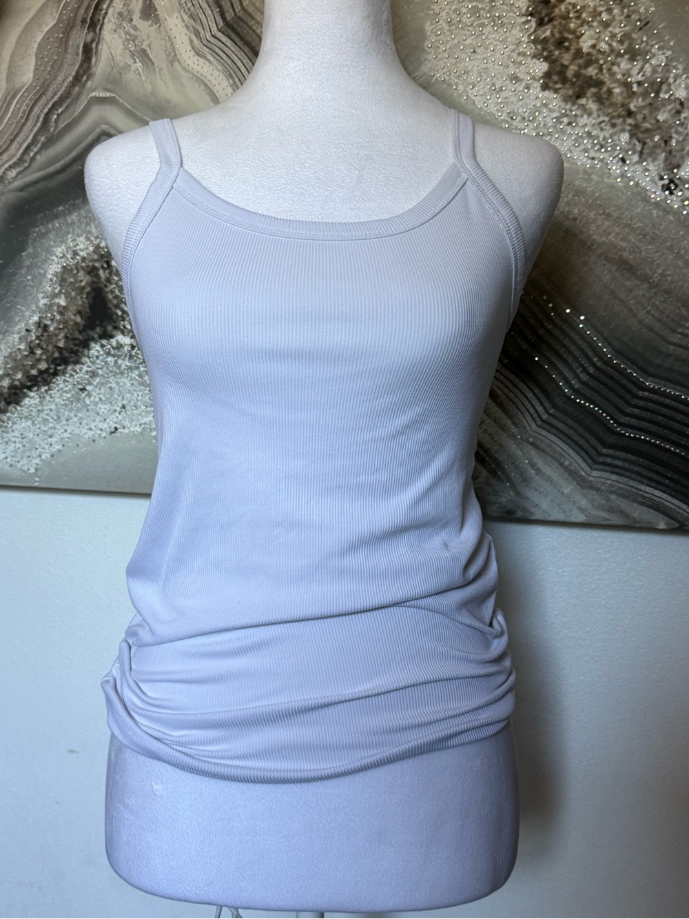 Boohoo Ribbed Slim Tank Top in Light Lavender
